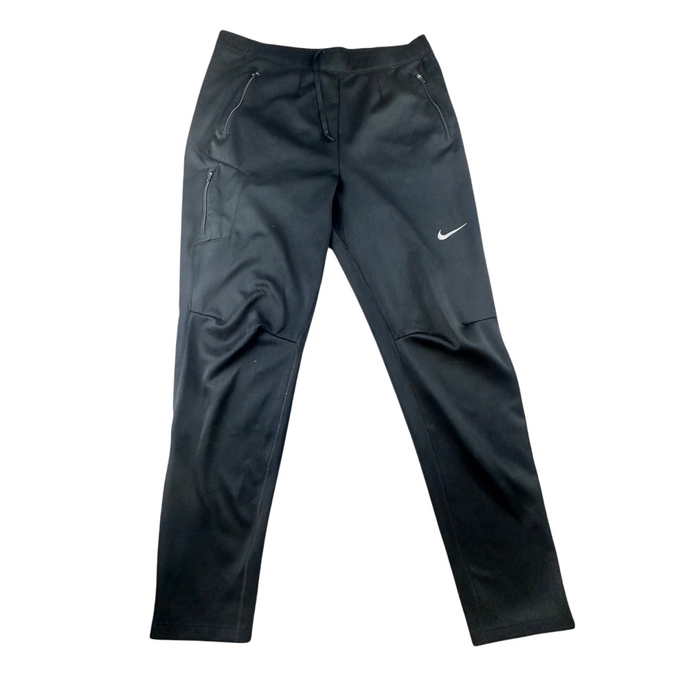 Nike Track Pants Men M Black Dri-FIT Athletic Fit Ankle Zip Pockets Sportswear